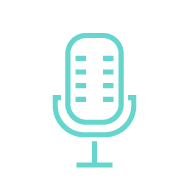 teal microphone icon